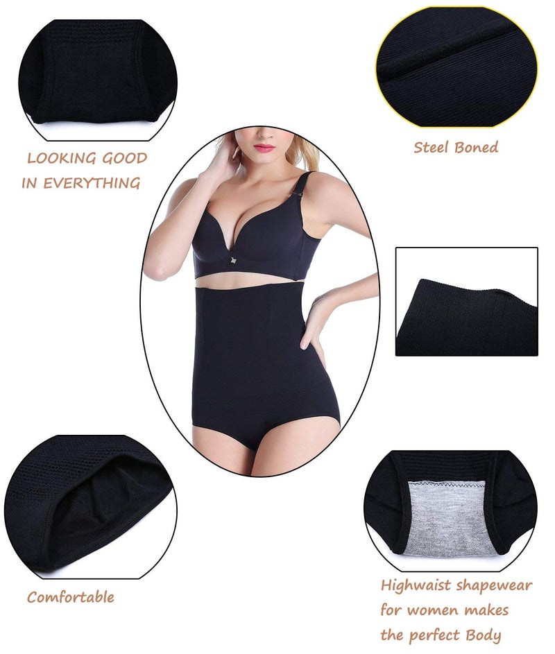 Sliot Women Waist Trainer Tummy Control Panties Body Shaper High Waisted Shapewear Briefs Butt Lifter Slimming Corset Seamless (Black, X-Large-XX-Large) - Image 5